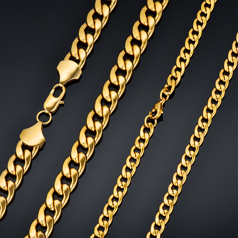 Cuban Link Chain 12Mm - Stainless Steel Curb Cuban Chains Necklace