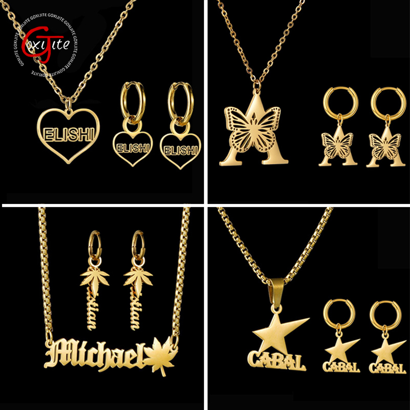 Custom Name Necklace Stainless Steel - Goxijite Customized Name Earrings For Women