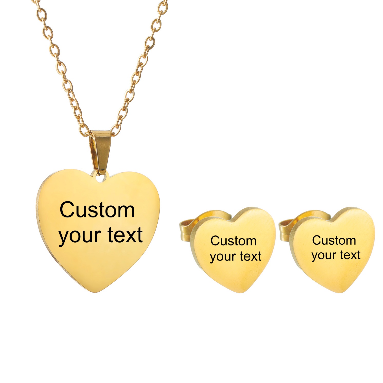 Custom Name Necklace Stainless Steel - Custom Name Necklace Earrings Jewelry Set