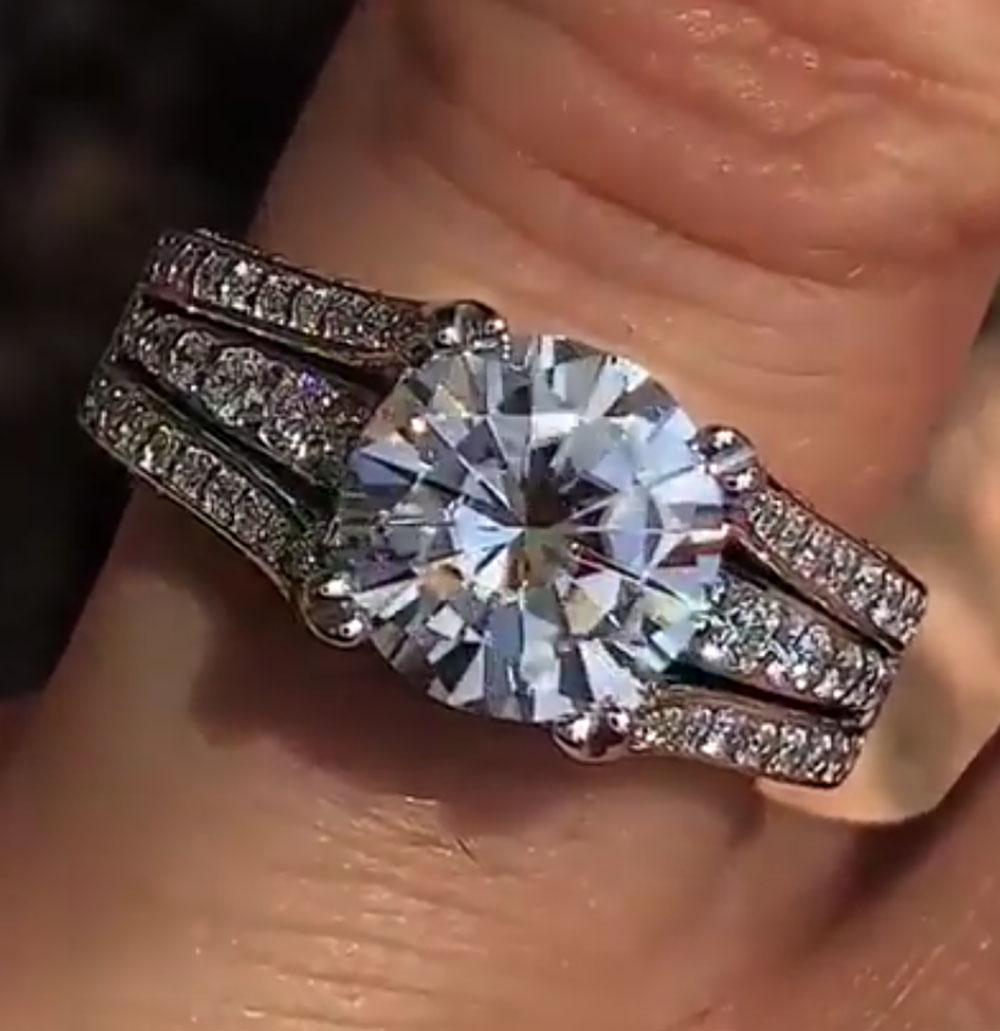 Custom Solid 14K White Gold Wo - Moissanite Engagement Ring 1 Carat review and price