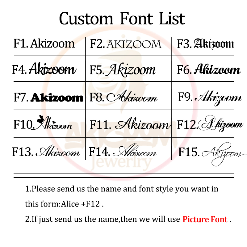 Akizoom Custom Name Zircon Let - Custom Name Necklace Stainless Steel review and price
