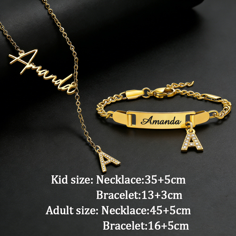 Akizoom Custom Name Zircon Let - Custom Name Necklace Stainless Steel review and price
