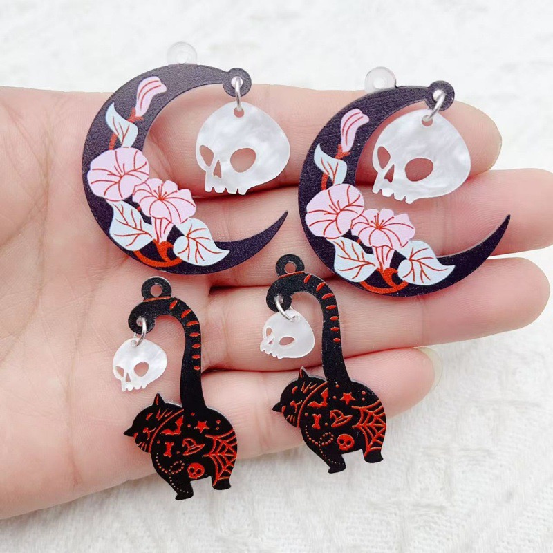 10pcs Halloween Acrylic Ghost  - Earrings review and price