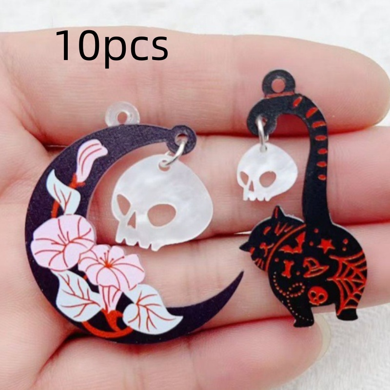 10pcs Halloween Acrylic Ghost  - Earrings review and price