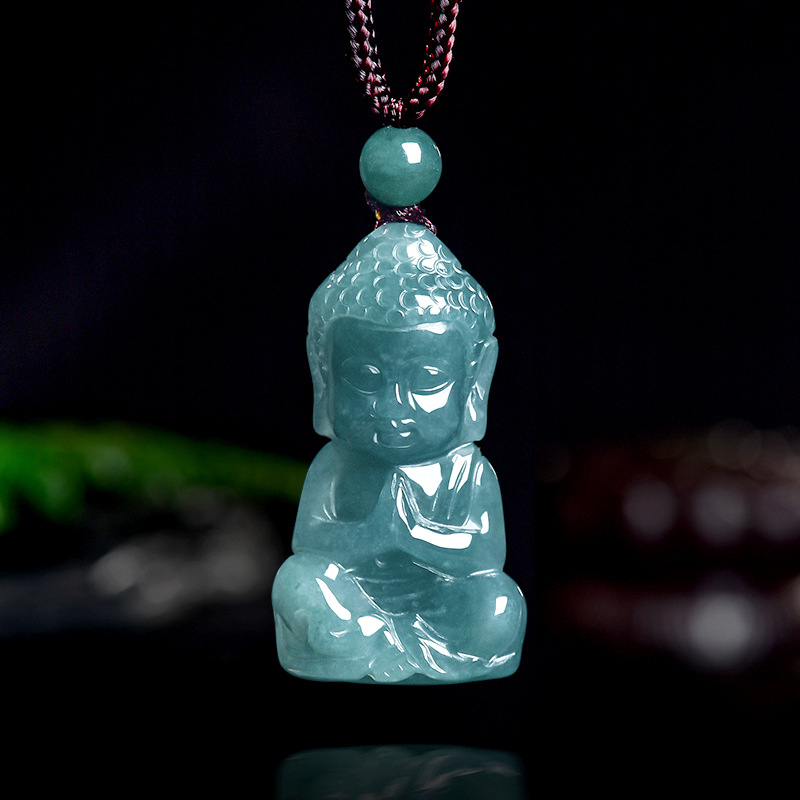 Natural Real Emerald Jade Blue - Necklaces review and price