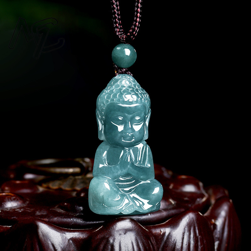 Natural Real Emerald Jade Blue - Necklaces review and price