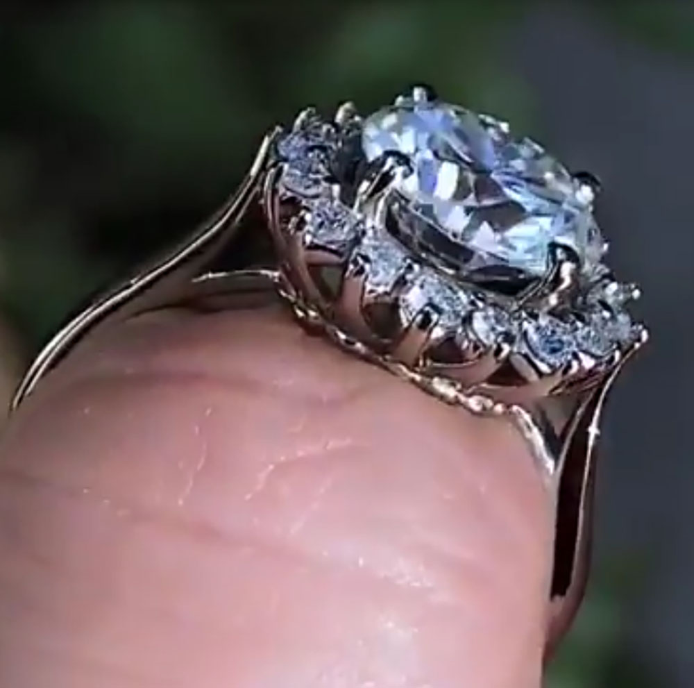 Custom Solid 10K White Gold Wo - Moissanite Engagement Ring 1 Carat review and price