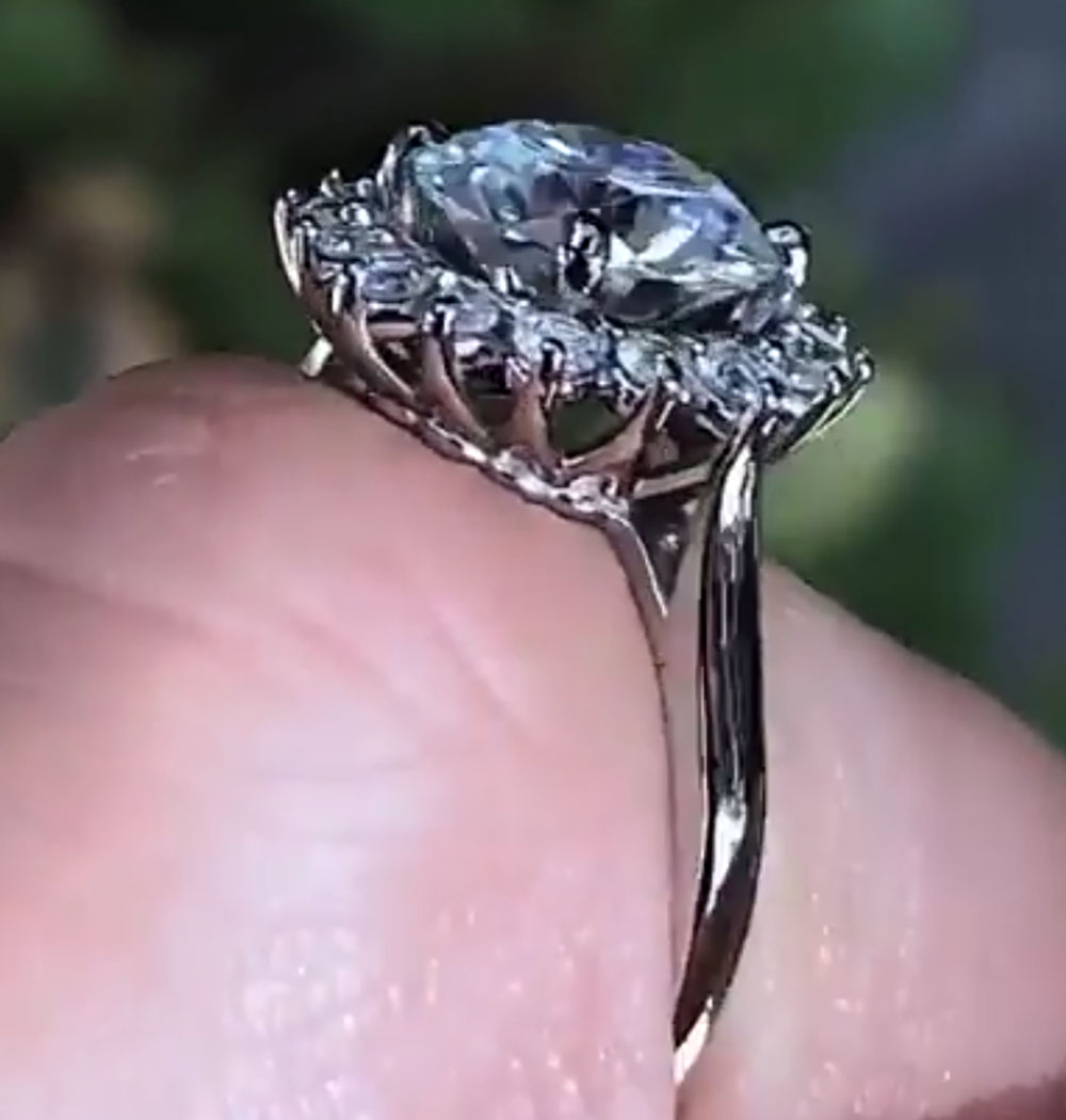 Custom Solid 10K White Gold Wo - Moissanite Engagement Ring 1 Carat review and price