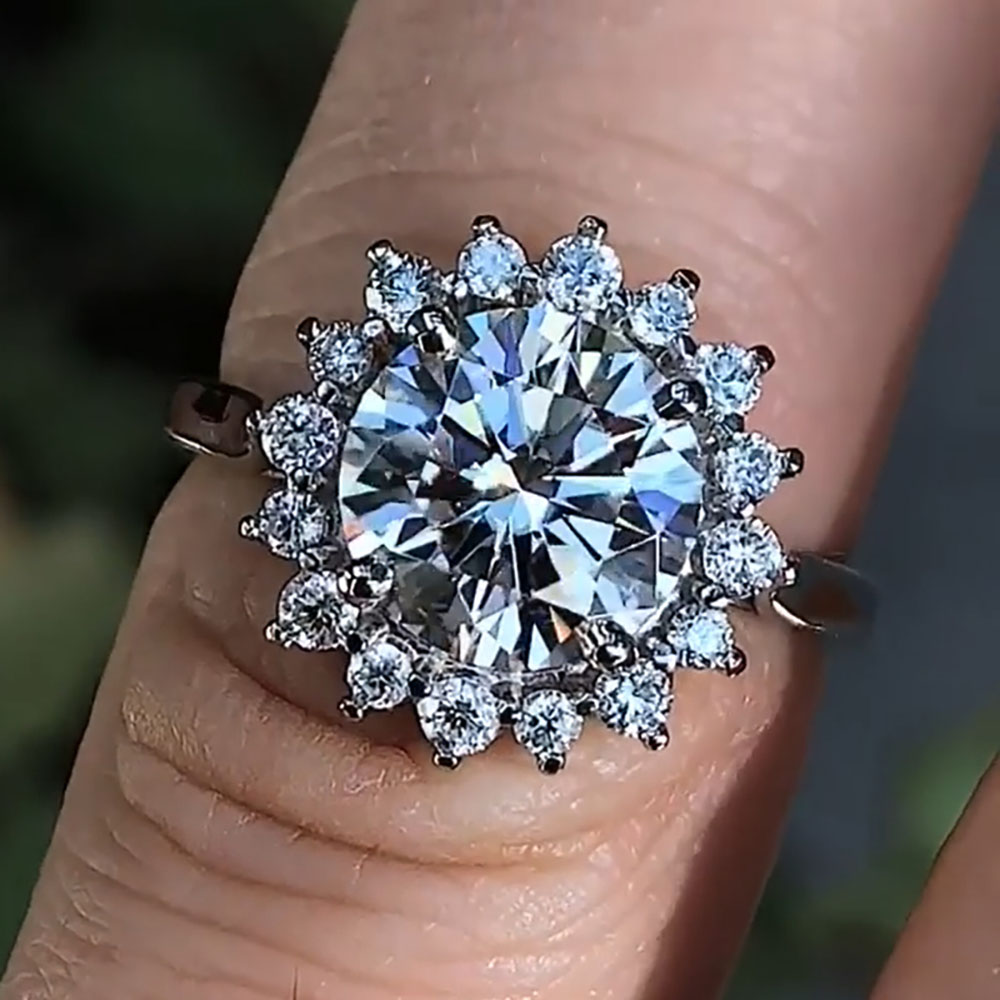 Custom Solid 10K White Gold Wo - Moissanite Engagement Ring 1 Carat review and price