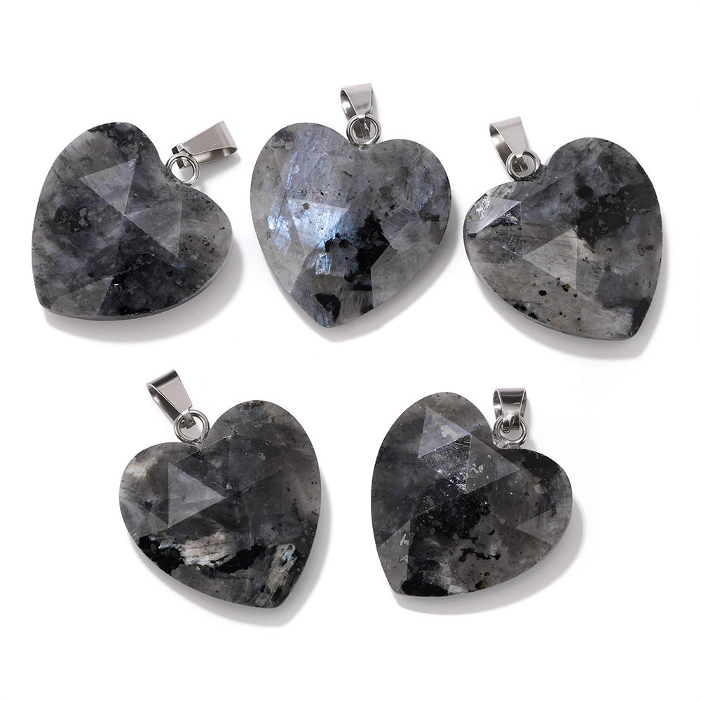 1PC 20mm Faceted Heart Pendant - Crystal Pendant Necklace Natural Stone review and price