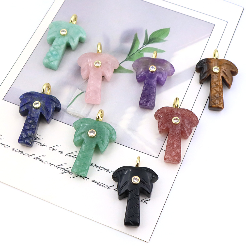 Natural Stone Coconut Tree Pen - Crystal Pendant Necklace Natural Stone review and price