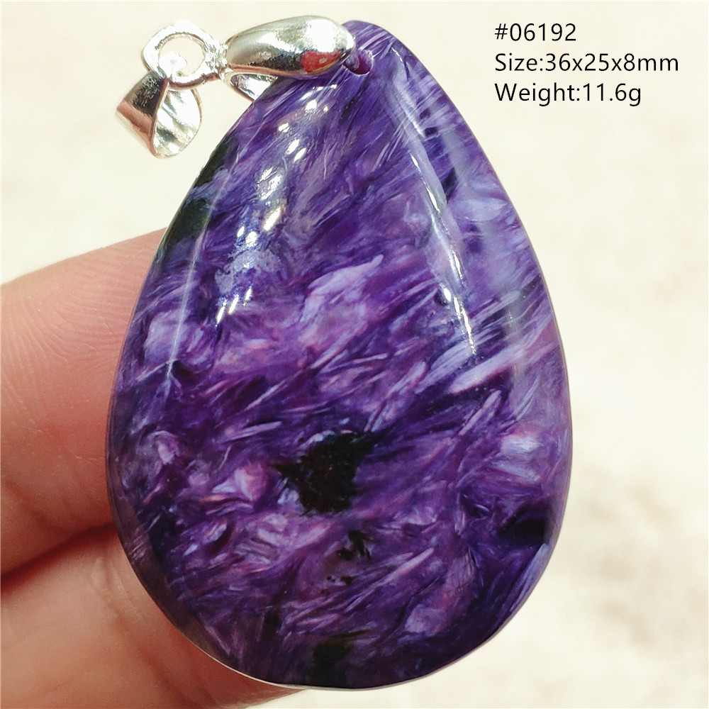 Natural Purple Charoite Water  - 925 Sterling Silver Chain Necklace Men review and price