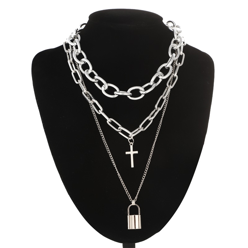 FNQUFUJ Layered grunge aesthet - Layered Pendant Necklace Aesthetic review and price