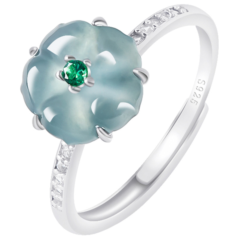 Blue Burmese Jadeite Flower Ri - Rings review and price