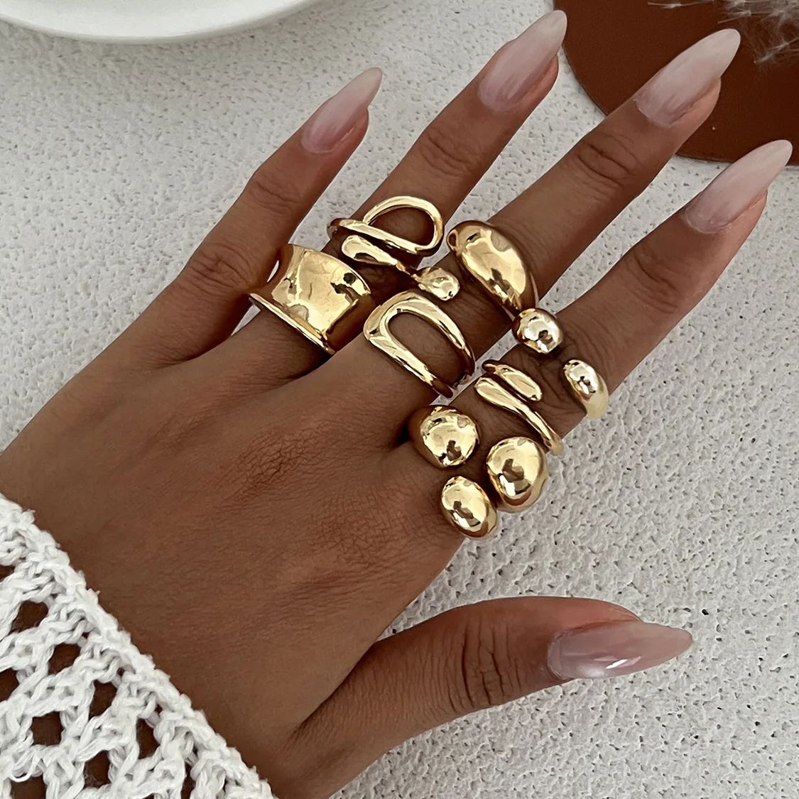DIEZI One Set Fashion Hollow G - Vintage Punk Knuckle Rings Set review and price