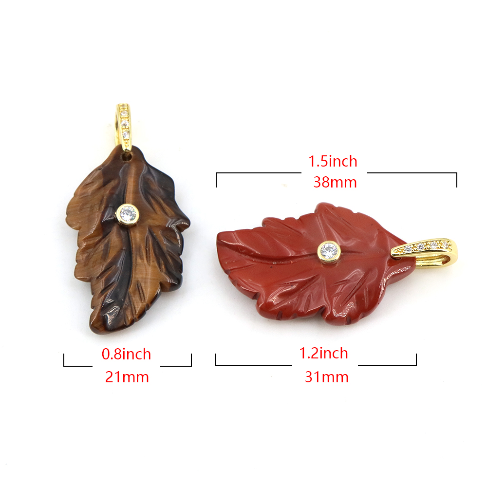 Natural Stone Crystal Leaf wit - Crystal Pendant Necklace Natural Stone review and price