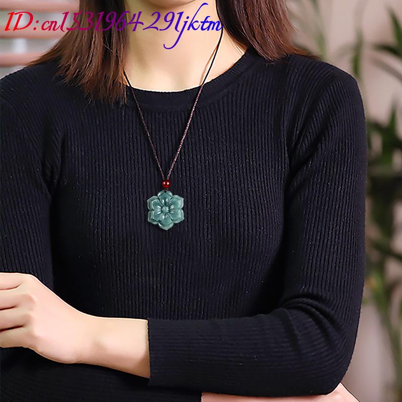 Burmese Jadeite Flower Pendant - Necklaces review and price