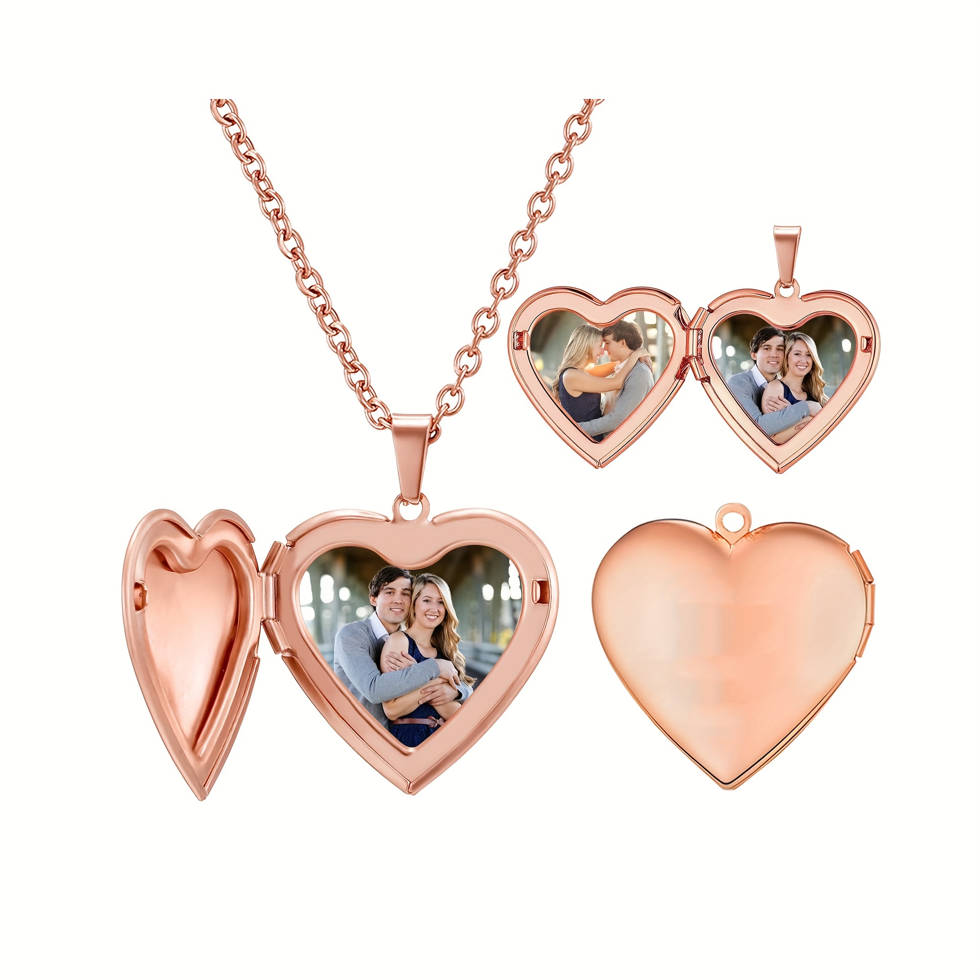 Personalized 1/2 Picture Heart - Heart Locket Necklace Photo review and price