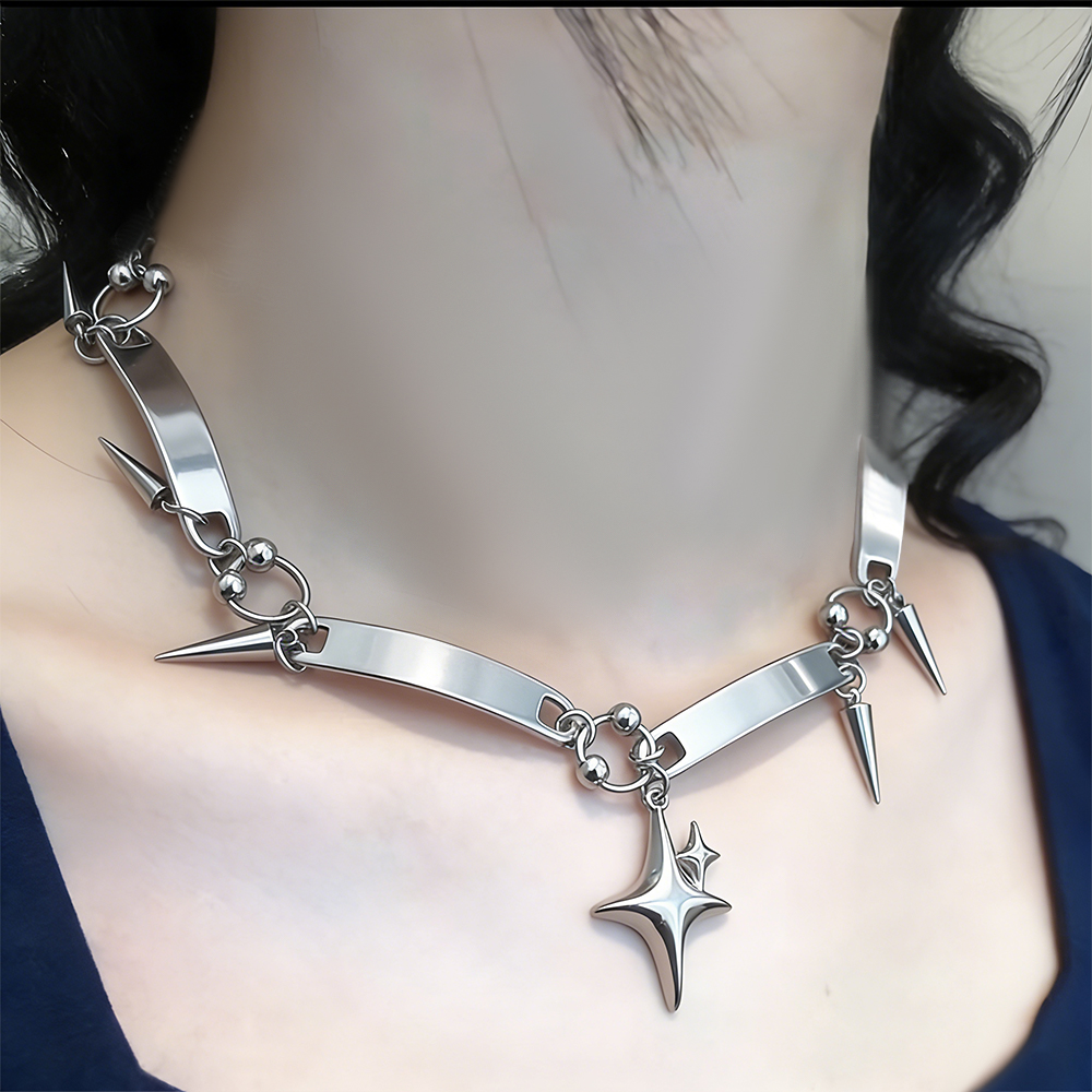 Y2k Star Riveted Choker Goth D - Goth Punk Spike Choker review and price