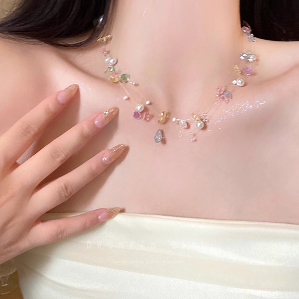 Colorful Starfish Shell Pearl  - Layered Pendant Necklace Aesthetic review and price