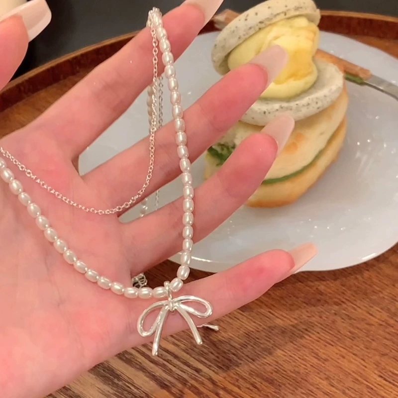 Fashion Vintage Bowknot Pendan - Layered Pendant Necklace Aesthetic review and price