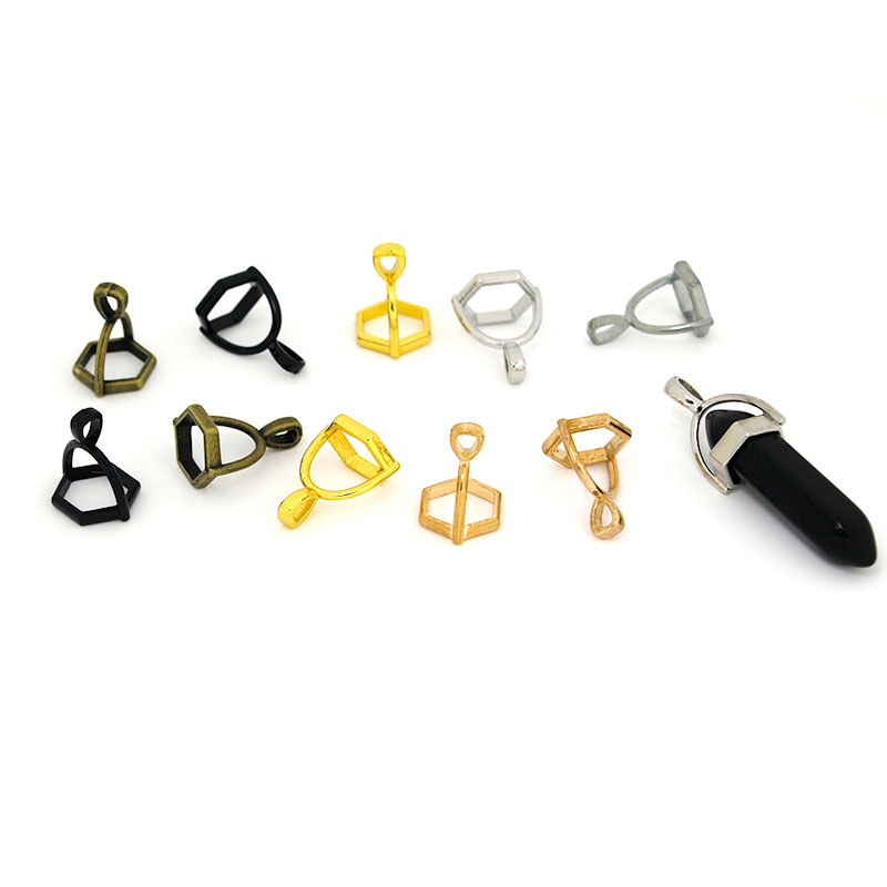 20Pcs Hexagonal Gemstone Cap N - Crystal Pendant Necklace Natural Stone review and price