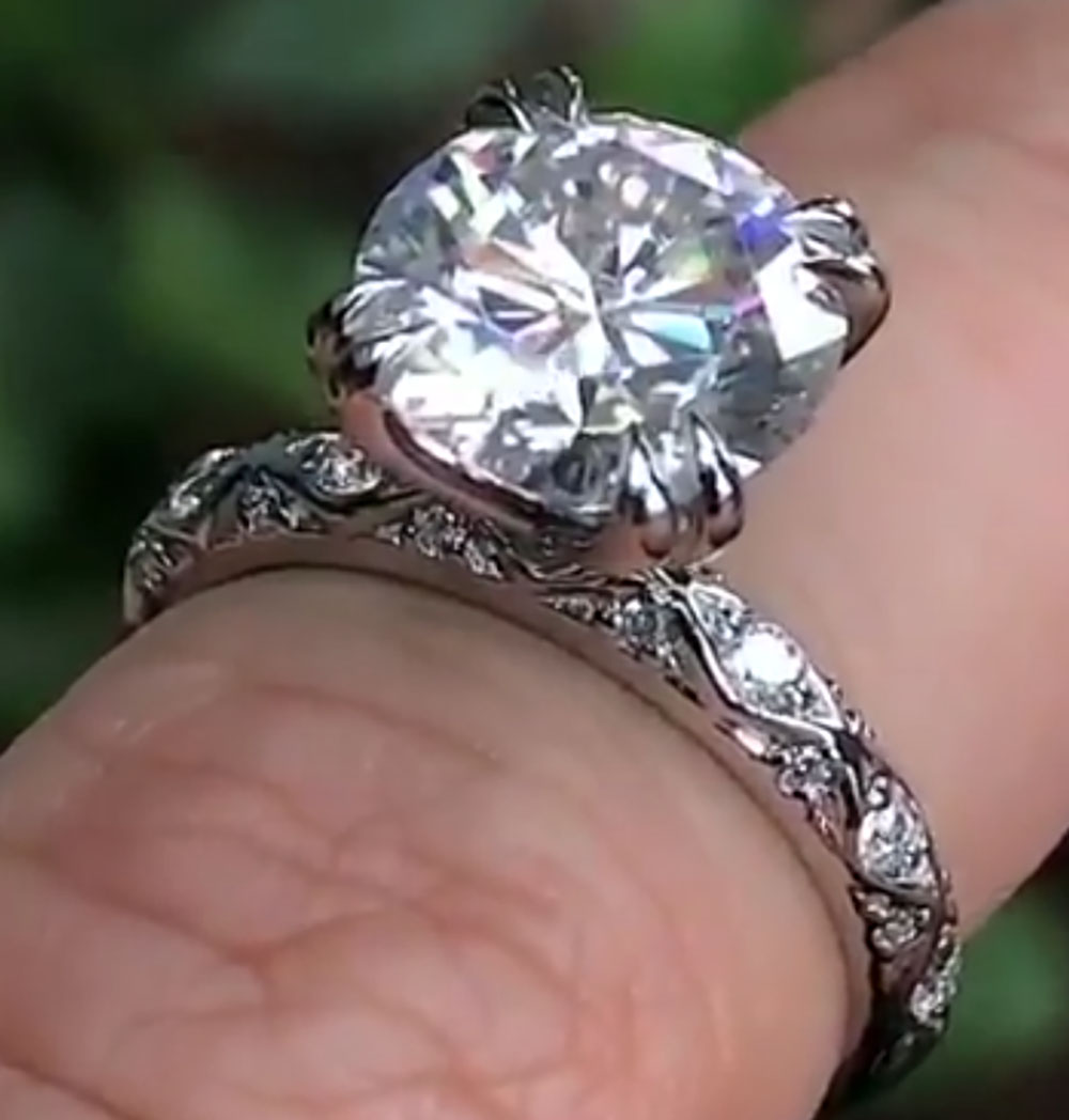 Custom Real Platinum PT950 Wom - Moissanite Engagement Ring 1 Carat review and price