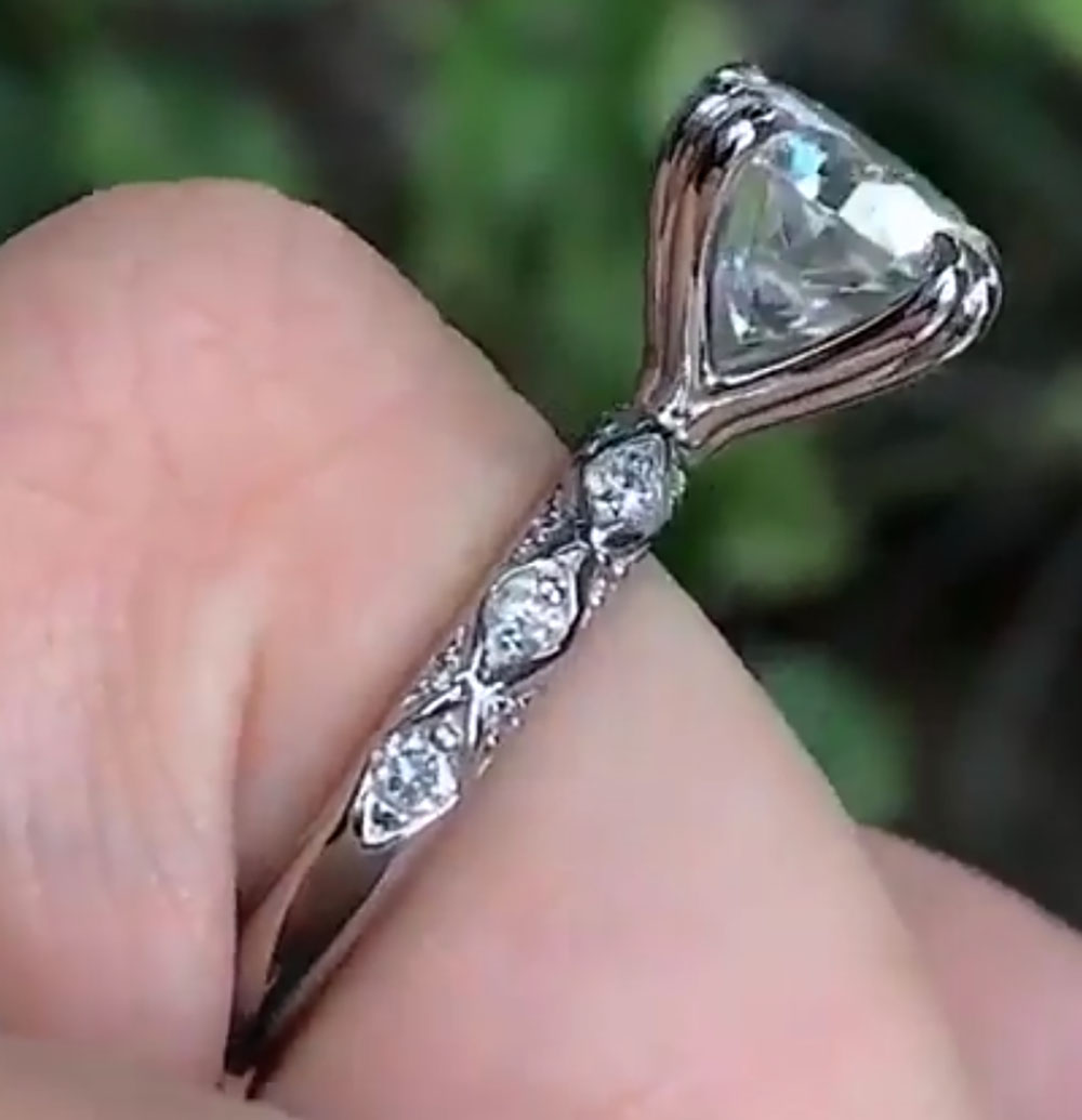 Custom Real Platinum PT950 Wom - Moissanite Engagement Ring 1 Carat review and price