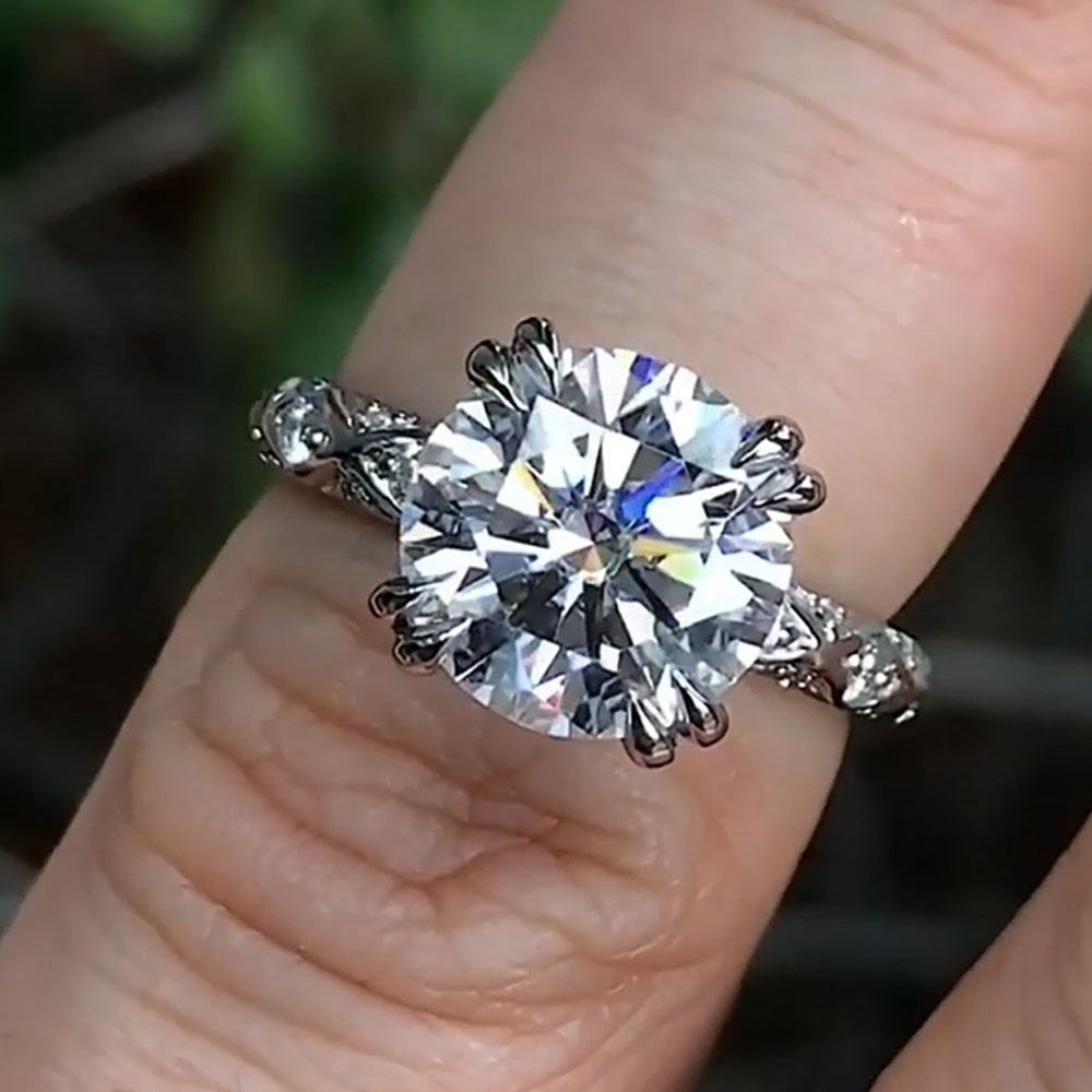 Custom Real Platinum PT950 Wom - Moissanite Engagement Ring 1 Carat review and price
