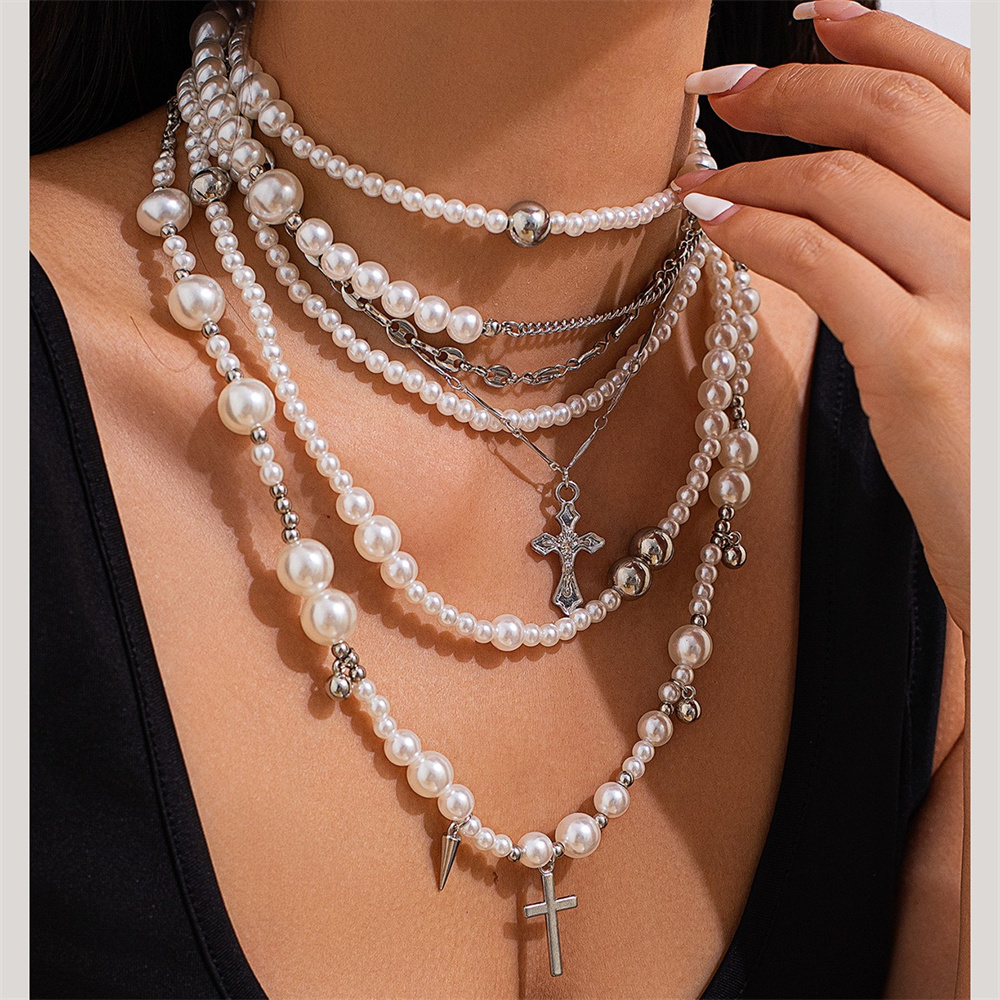 Multi-layer Imitation Pearl Be - Layered Pendant Necklace Aesthetic review and price