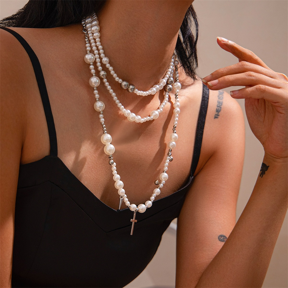Multi-layer Imitation Pearl Be - Layered Pendant Necklace Aesthetic review and price