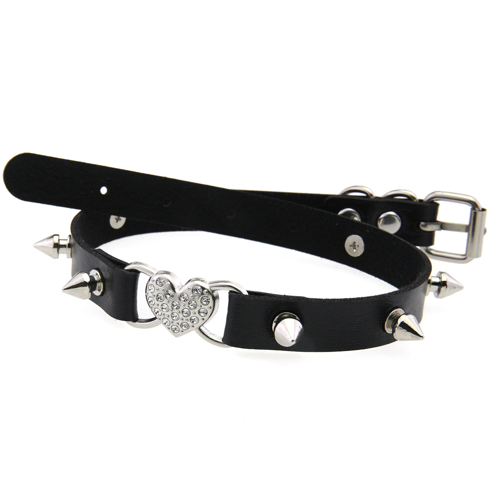 Goth Heart Collar Black Choker - Goth Punk Spike Choker review and price