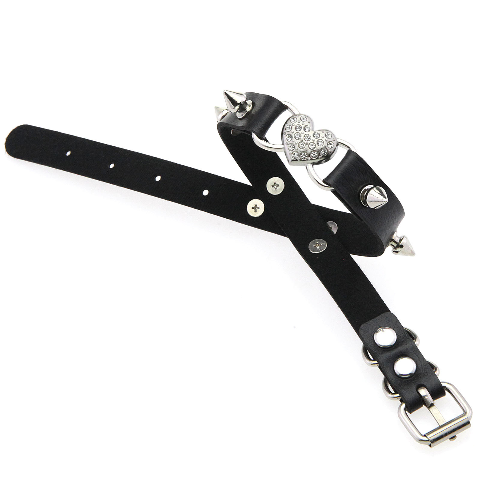Goth Heart Collar Black Choker - Goth Punk Spike Choker review and price