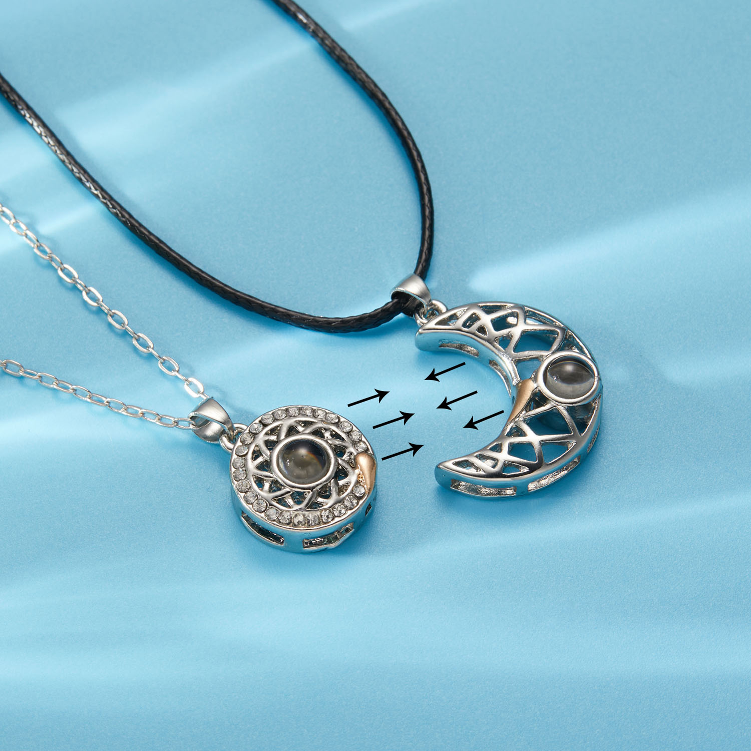 Romantic Magnetic Sun Moon Cou - Magnetic Couple Matching Necklaces review and price