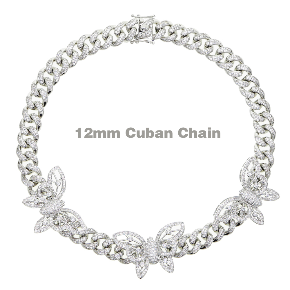 New Iced Out Bling CZ Butterfl - Cuban Link Chain 12Mm review and price