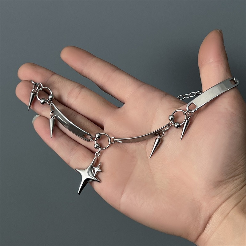 Hiphop Stainless Steel Punk St - Goth Punk Spike Choker review and price