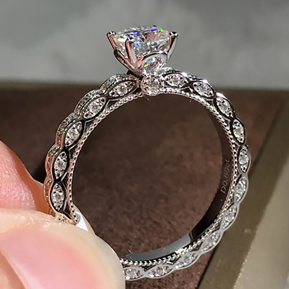 Custom Solid 18K Au750 White G - Moissanite Engagement Ring 1 Carat review and price