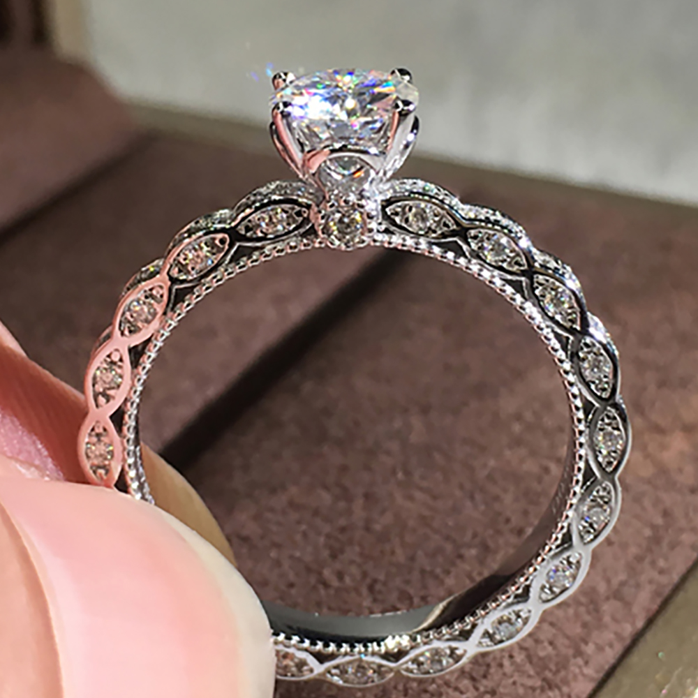Custom Solid 18K Au750 White G - Moissanite Engagement Ring 1 Carat review and price