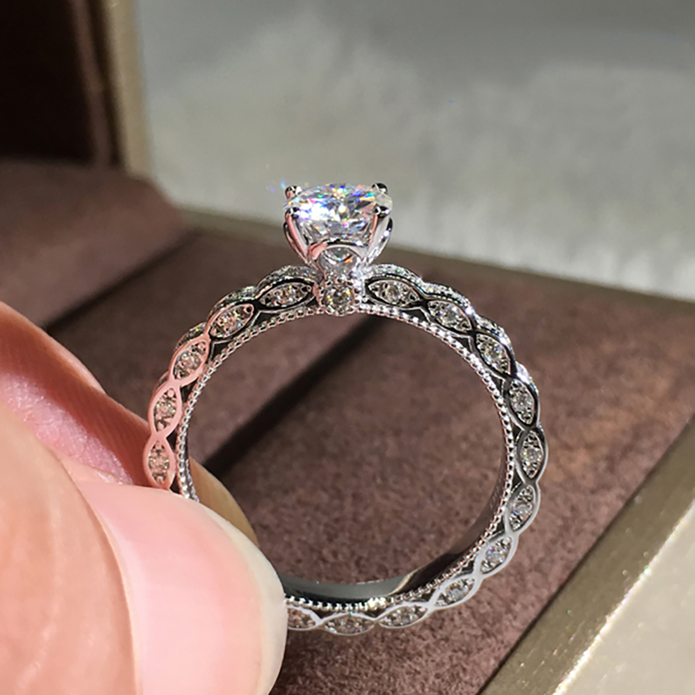 Custom Solid 18K Au750 White G - Moissanite Engagement Ring 1 Carat review and price