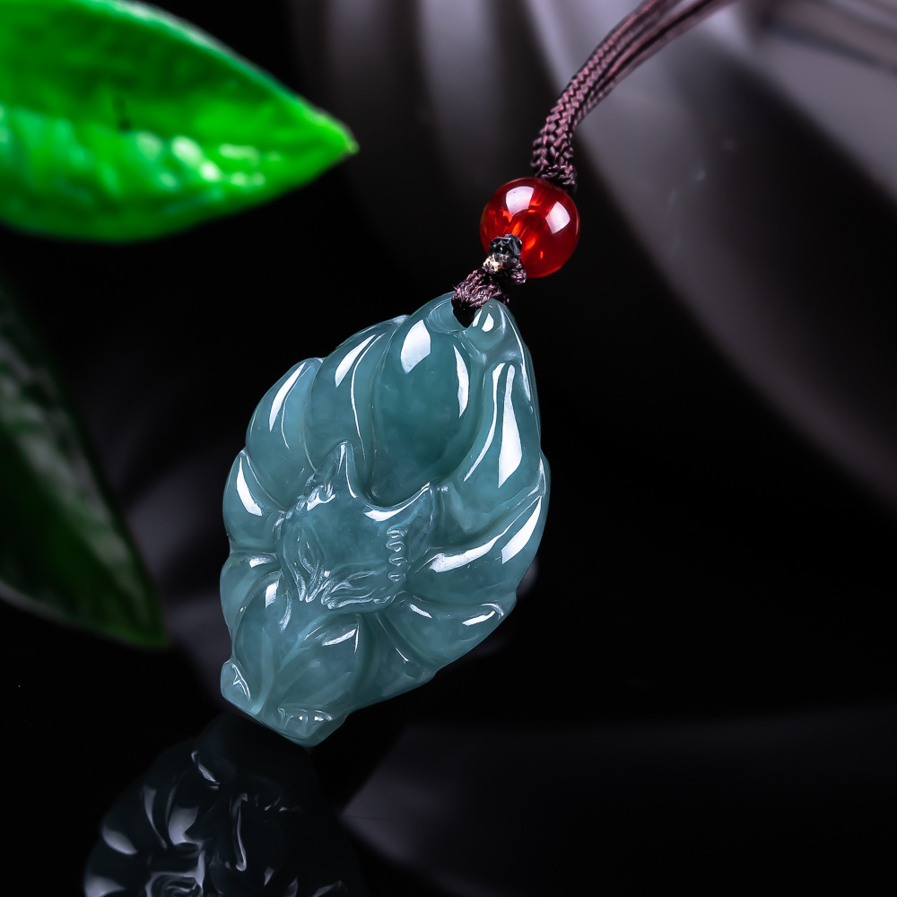 Natural Burmese Jadeite Fox Pe - Necklaces review and price