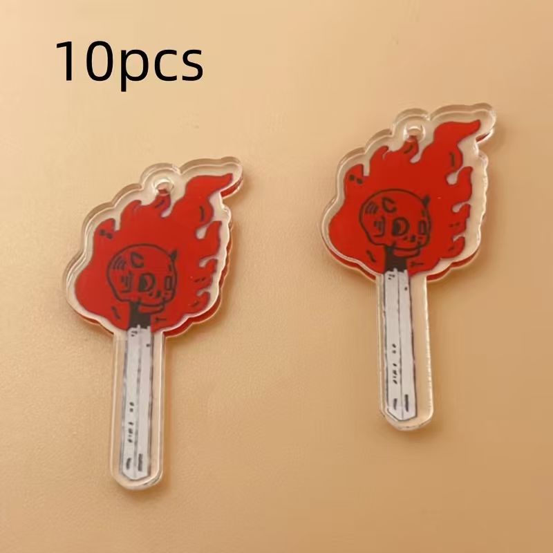 10pcs acrylic skull pendant, D - Earrings review and price