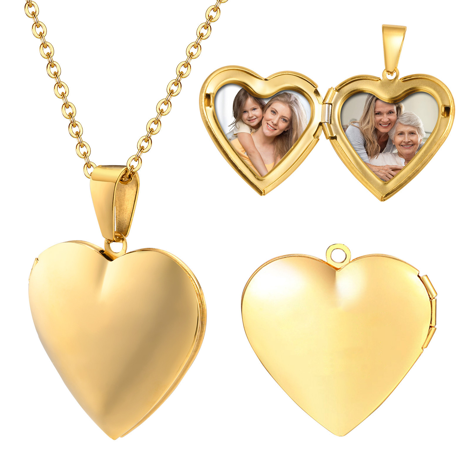 Stainless Steel Jewelry Heart  - Heart Locket Necklace Photo review and price