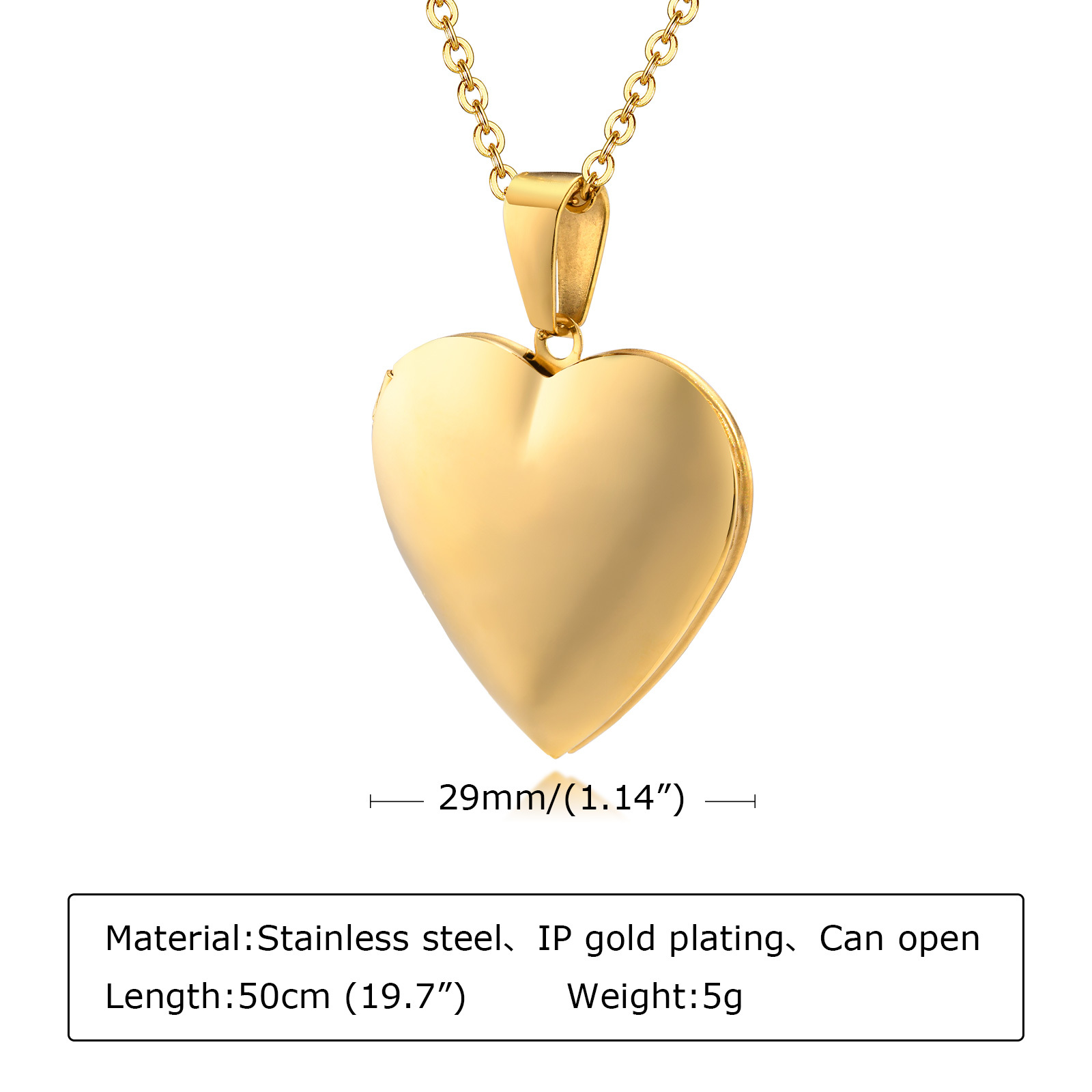 Stainless Steel Jewelry Heart  - Heart Locket Necklace Photo review and price