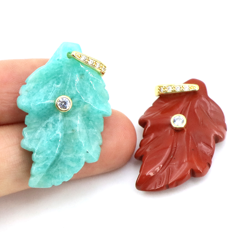 Natural Stone Leaf Pendant Hea - Crystal Pendant Necklace Natural Stone review and price