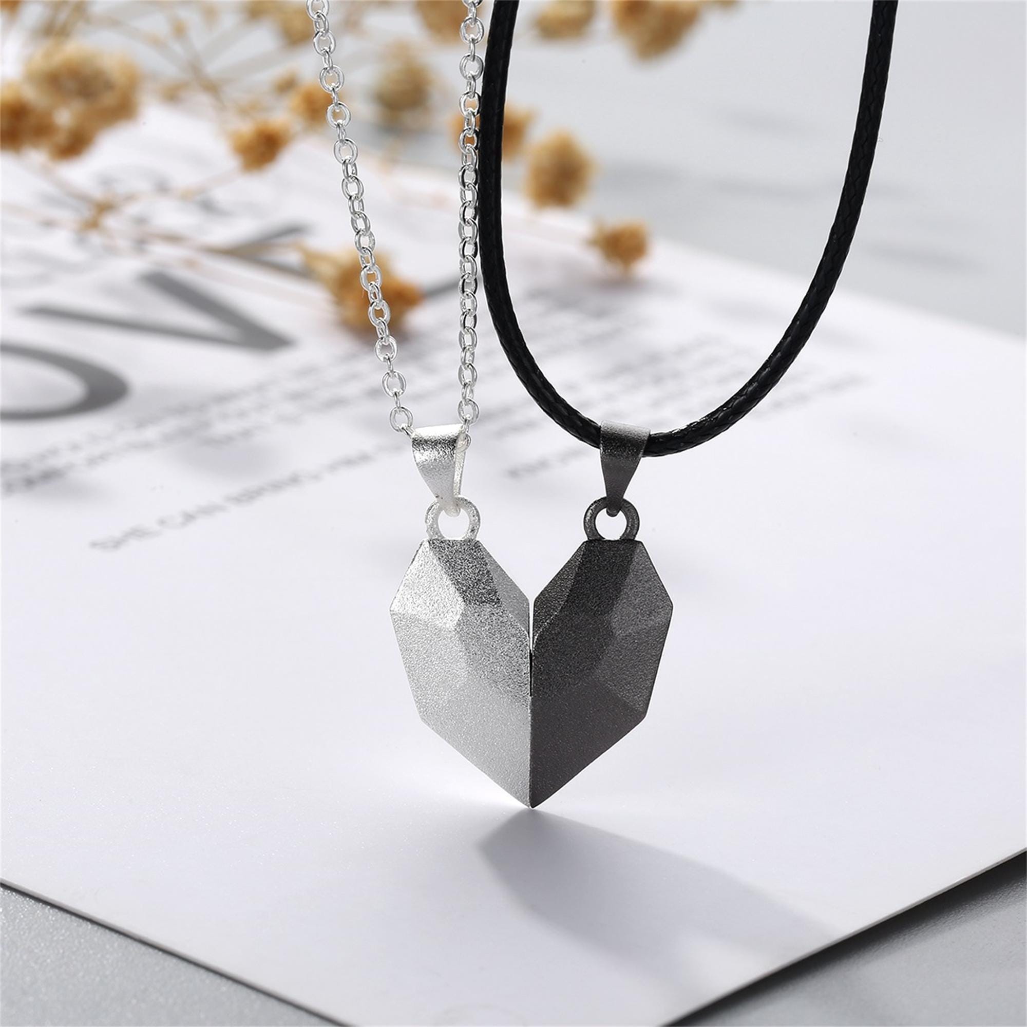 Custom couple magnetic heart n - Magnetic Couple Matching Necklaces review and price