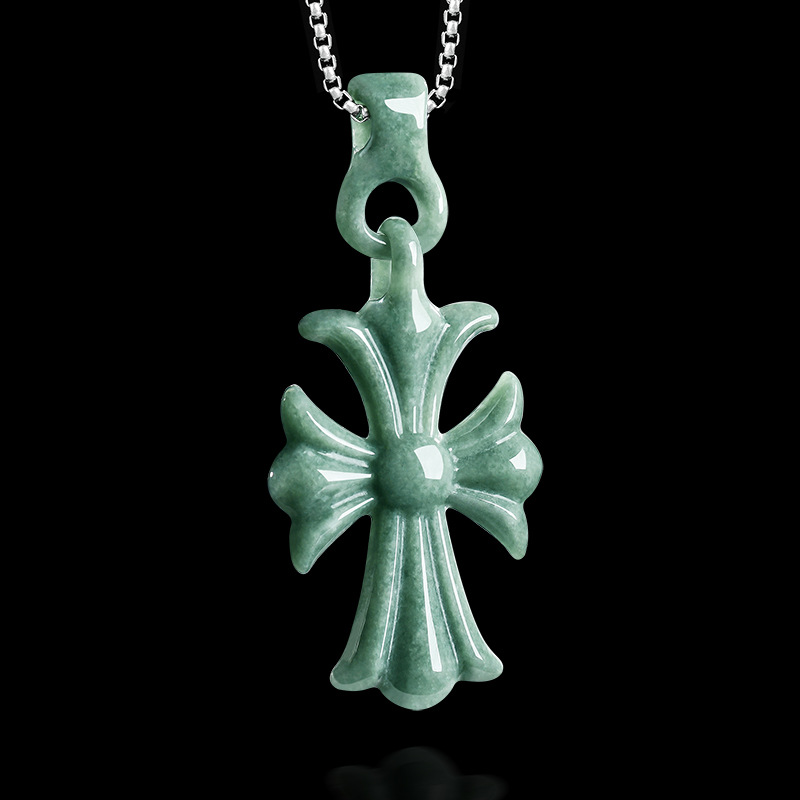 Natural Burmese Jadeite Cross  - Necklaces review and price