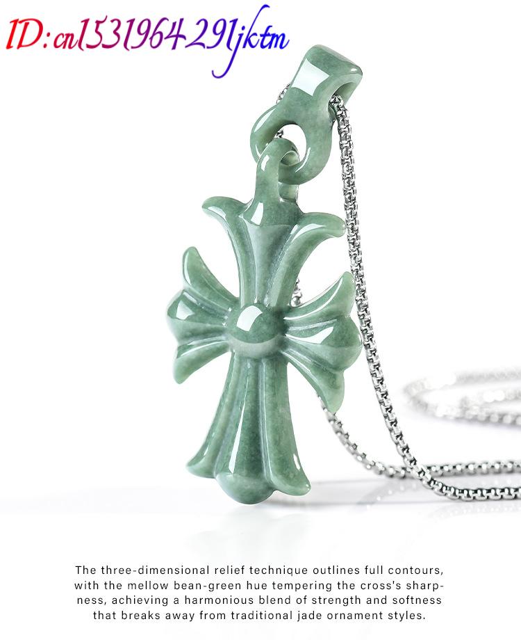 Natural Burmese Jadeite Cross  - Necklaces review and price