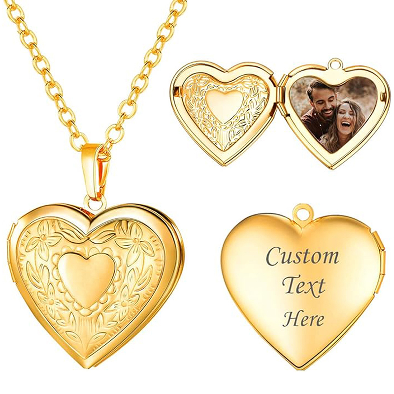 Personalized Locket Necklace C - Heart Locket Necklace Photo review and price