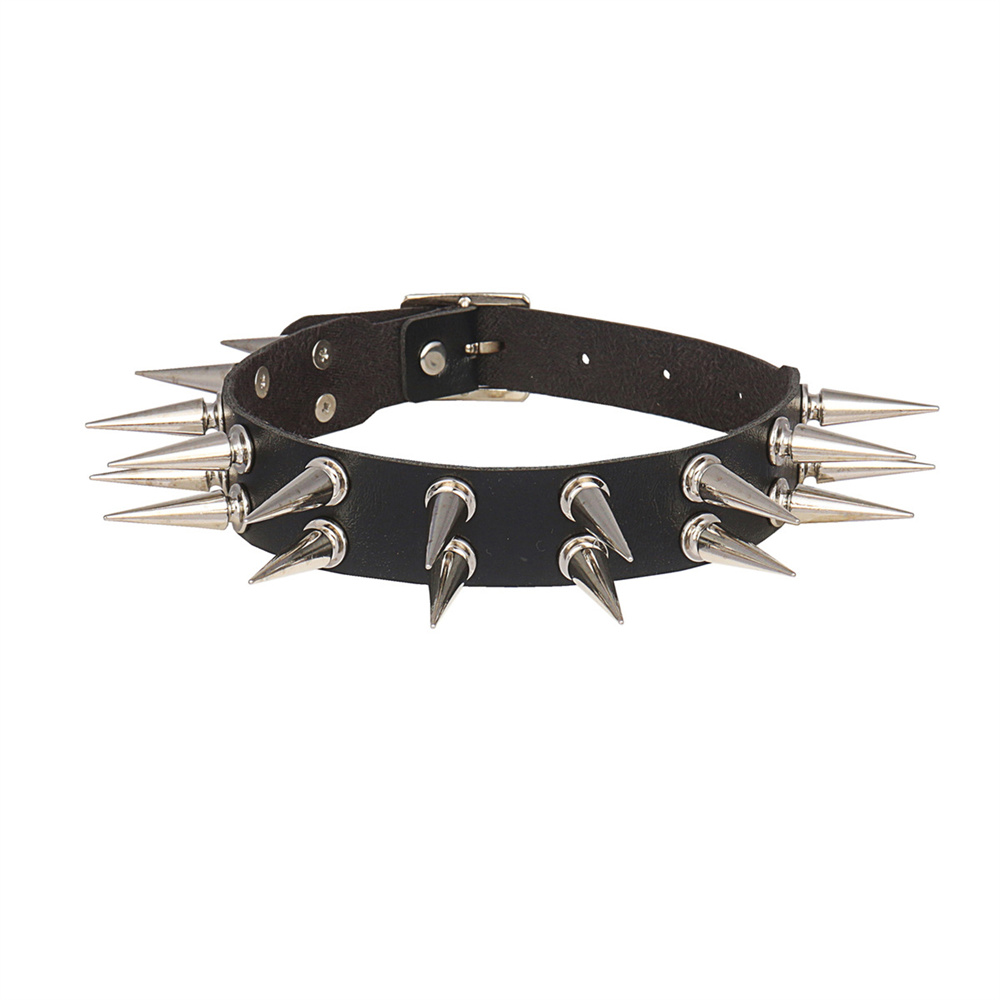 Long Spiked Choker Collar For  - Goth Punk Spike Choker review and price