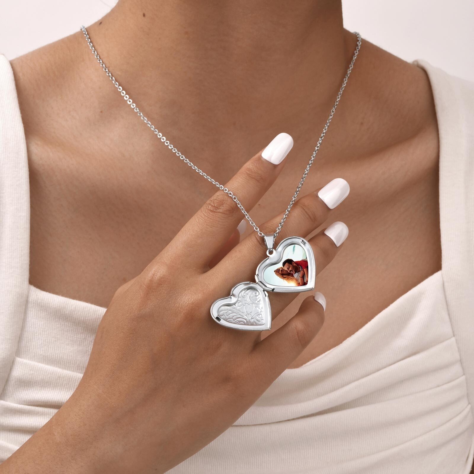 Vnox Dainty Heart Photos Penda - Heart Locket Necklace Photo review and price